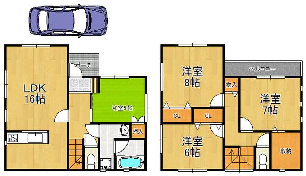 Floor plan. 20,900,000 yen, 4LDK, Land area 100.24 sq m , Building area 100.03 sq m