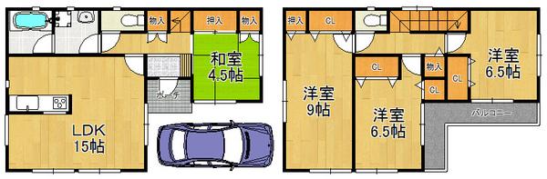 Floor plan. 20.8 million yen, 4LDK, Land area 101.33 sq m , Building area 98.01 sq m