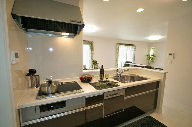 Kitchen. Built-in dishwasher with a system Kitchen