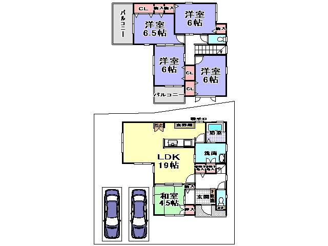 Floor plan. 26,800,000 yen, 5LDK, Land area 142.37 sq m , Building area 114.7 sq m