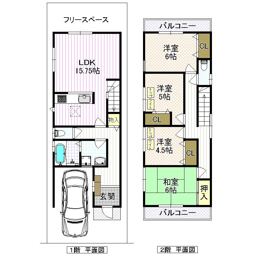 Floor plan. (No. 2 locations), Price 26,800,000 yen, 4LDK, Land area 97.06 sq m , Building area 100.16 sq m