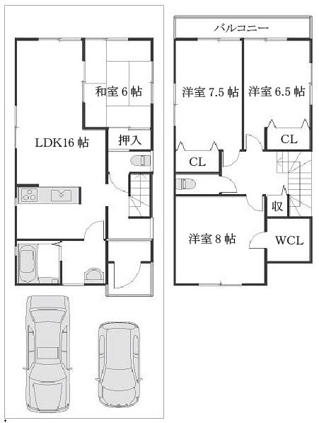 Compartment figure. Price 30,800,000 yen, 4LDK, Land area 100.73 sq m , Building area 105.98 sq m