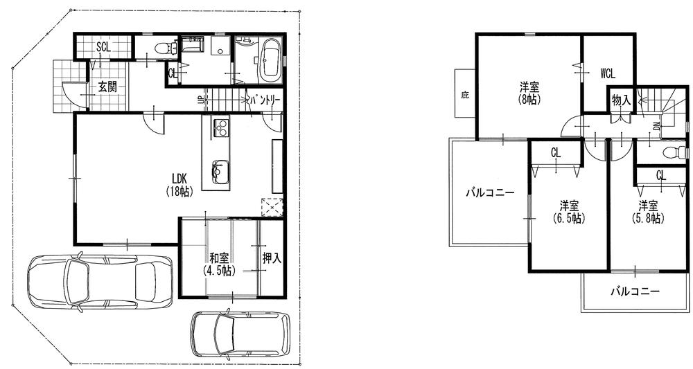Floor plan. (Plan 2), Price 35,800,000 yen, 4LDK, Land area 114.38 sq m , Building area 104.49 sq m