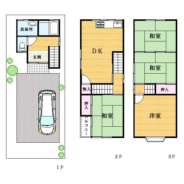 Floor plan. 9.3 million yen, 4DK, Land area 43.15 sq m , Building area 81.42 sq m