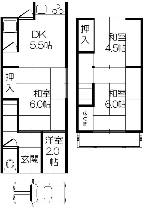 Floor plan. 7.2 million yen, 3DK, Land area 53.66 sq m , Building area 57.28 sq m
