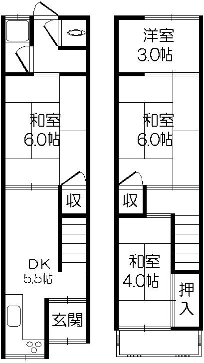 Floor plan. 3 million yen, 4DK, Land area 31.28 sq m , Building area 50.57 sq m