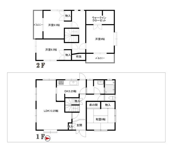 Floor plan. 18,800,000 yen, 4LDK, Land area 192.02 sq m , Building area 119.39 sq m