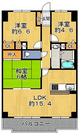 Floor plan. 3LDK, Price 11.9 million yen, Footprint 70.7 sq m , Balcony area 11.6 sq m