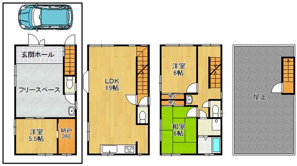 Floor plan. 17.8 million yen, 3LDK+S, Land area 60.21 sq m , Building area 108.48 sq m