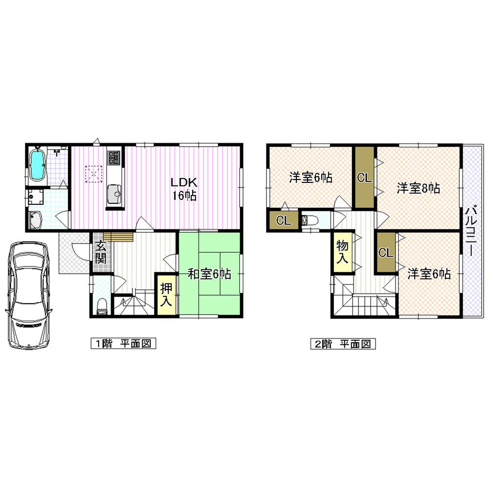 Floor plan. Price 28.8 million yen, 4LDK, Land area 121.63 sq m , Building area 105.99 sq m