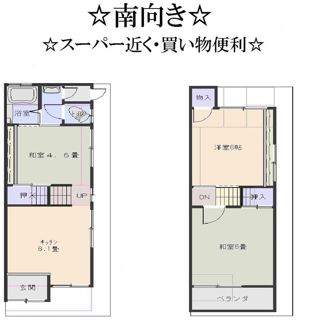 Floor plan. 6 million yen, 3DK, Land area 40 sq m , Building area 44.78 sq m