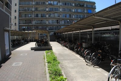 Entrance. Bicycle-parking space