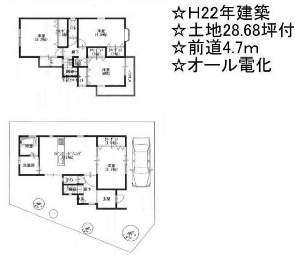 Floor plan. 21.5 million yen, 4LDK, Land area 94.82 sq m , Building area 100.57 sq m