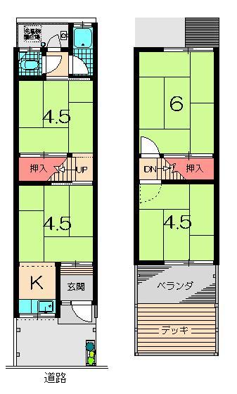 Floor plan. 2.6 million yen, 4K, Land area 34.47 sq m , Building area 42.38 sq m