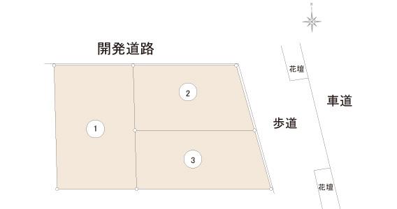 The entire compartment Figure. There is a front road 16m sidewalks and flower beds. A quiet residential area traffic volume is less! Please check the local.