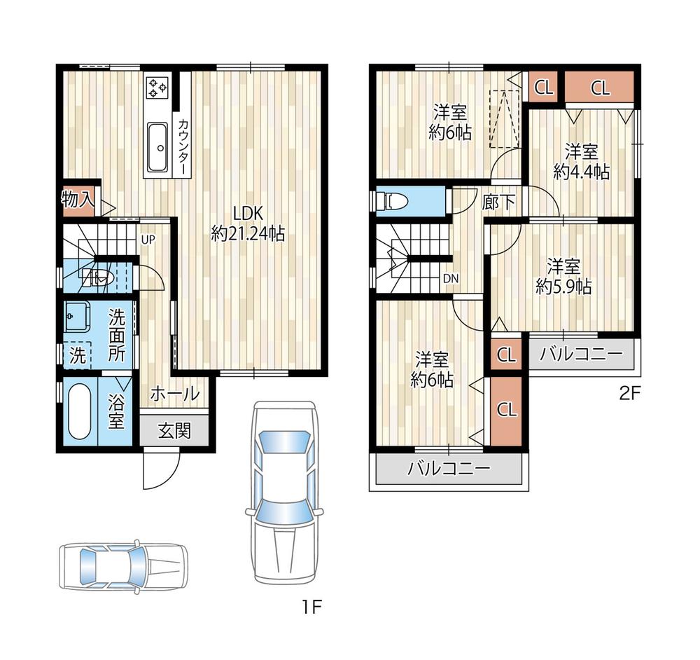 Floor plan. Price 33,800,000 yen, 4LDK, Land area 112.15 sq m , Building area 100 sq m