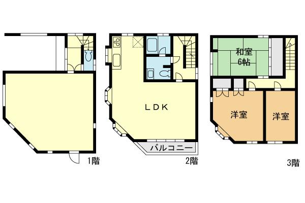 Floor plan. 19,800,000 yen, 3LDK, Land area 58.28 sq m , Building area 125.26 sq m