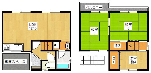 Floor plan. 9.8 million yen, 3LDK, Land area 50 sq m , Building area 57.2 sq m