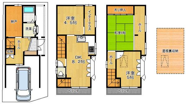 Floor plan. 11.8 million yen, 3DK+S, Land area 41.8 sq m , Spacious living space in the storage space of the building area 65.77 sq m lot