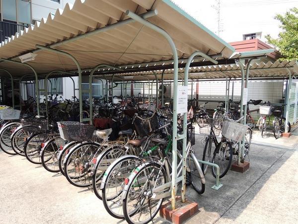 Other common areas. Bicycle parking is roofed.