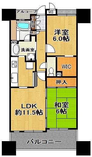 Floor plan. 2LDK, Price 18.9 million yen, Occupied area 56.15 sq m , Balcony area 11.2 sq m