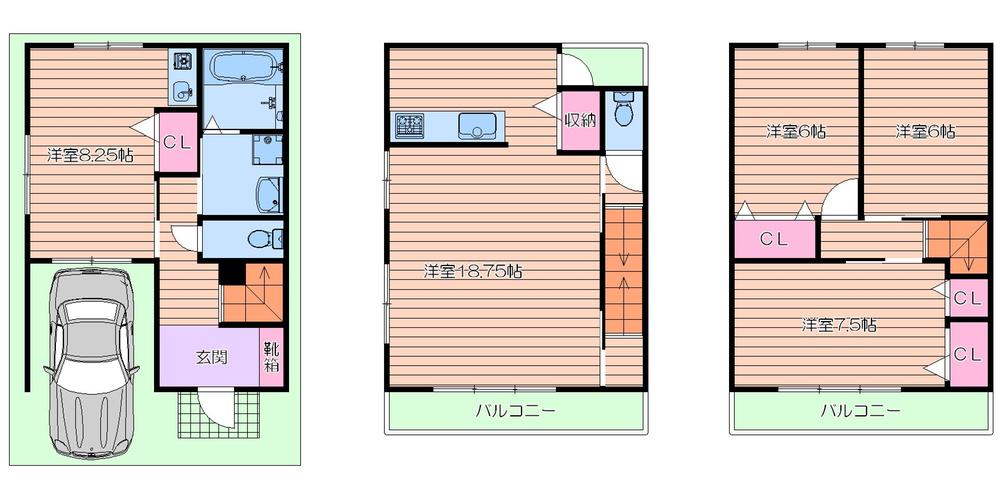 Floor plan. 24,800,000 yen, 4LDK, Land area 70 sq m , Building area 114.8 sq m