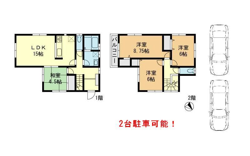 Floor plan. (No. 3 land model house), Price 29,800,000 yen, 4LDK, Land area 121.36 sq m , Building area 97.73 sq m