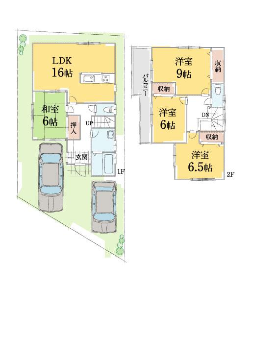 Floor plan. (No. 2 locations), Price 29,800,000 yen, 4LDK, Land area 121.36 sq m , Building area 104.33 sq m