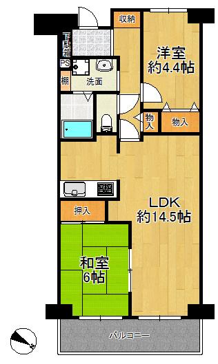 Floor plan. 2LDK, Price 13.8 million yen, Occupied area 61.22 sq m , Close to the balcony area 7.84 sq m station house. Morning with a space, Tireless way home, You can feel happy every day