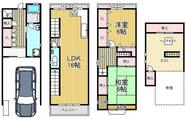 Floor plan. 13.8 million yen, 2LDK+S, Land area 47.19 sq m , Building area 83.57 sq m all room 6 tatami mats or more, Spacious living space with storage space