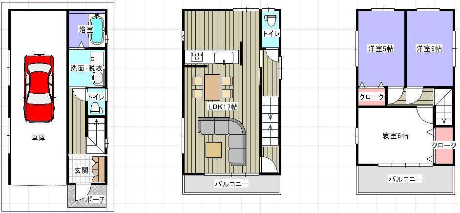 Floor plan. 14.8 million yen, 3LDK, Land area 51 sq m , Building area 102.46 sq m Hiro ~ There living, Dining Ideal for family reunion