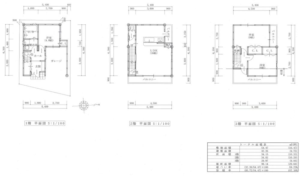 Building plan example (floor plan). Building plan example building price 15 million yen, Building area 98.14 sq m
