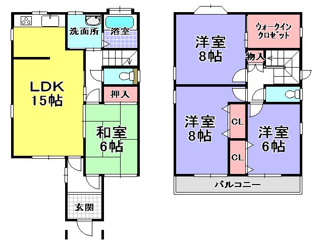 Floor plan. 19,800,000 yen, 4LDK, Land area 100.4 sq m , Building area 106.82 sq m
