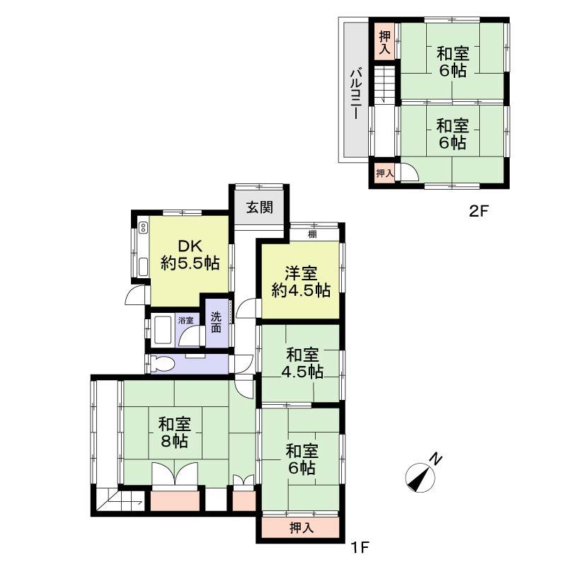 Floor plan. 5.8 million yen, 6DK, Land area 117.28 sq m , Building area 91.01 sq m