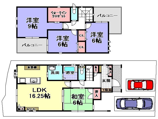 Floor plan. 27,800,000 yen, 4LDK, Land area 120.3 sq m , Building area 107.45 sq m
