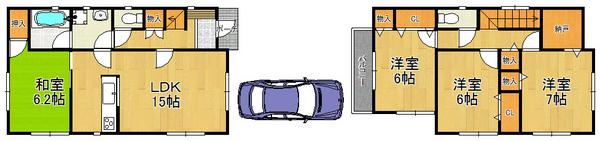 Floor plan. 18.9 million yen, 4LDK, Land area 135 sq m , Dwelling buildings area 97.6 sq m pleasant breeze and light pour in