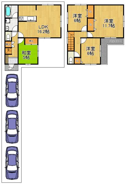 Floor plan. 18,800,000 yen, 4LDK, Land area 159.35 sq m , Building area 100.84 sq m