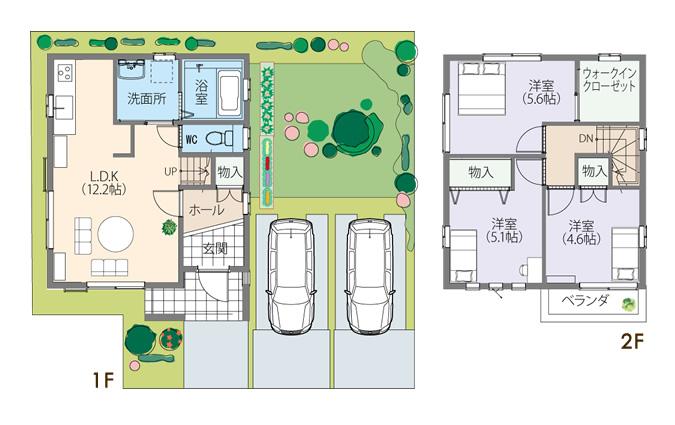 Floor plan. (No. 7 land model house), Price 21,800,000 yen, 3LDK, Land area 105.35 sq m , Building area 68.73 sq m