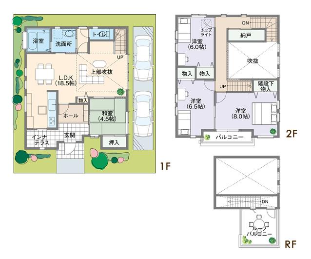 Floor plan. (No. 8 land model house), Price 29,800,000 yen, 4LDK, Land area 105.35 sq m , Building area 115.51 sq m