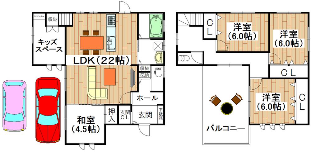 Floor plan. 24,800,000 yen, 4LDK + S (storeroom), Land area 202.58 sq m , Building area 106.21 sq m 4LDK + Children's Playground