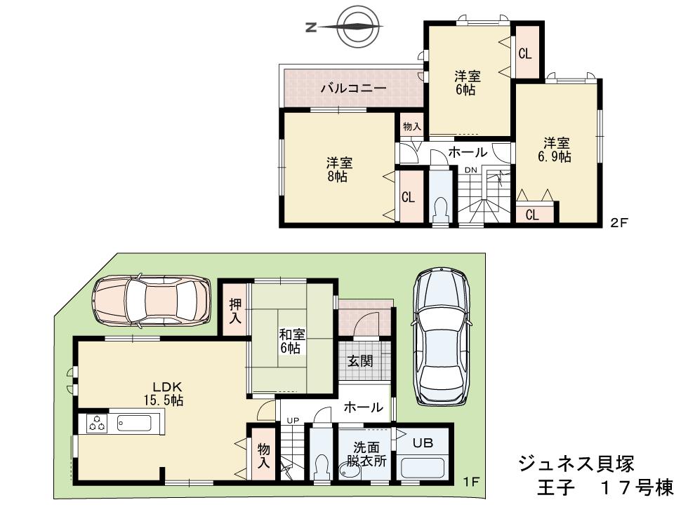 Floor plan. (No. 17 locations), Price 23.5 million yen, 4LDK, Land area 104.8 sq m , Building area 103.5 sq m
