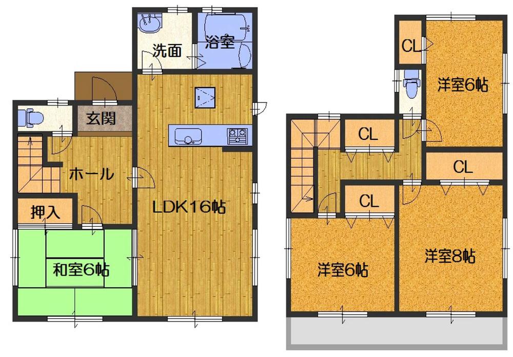 Floor plan. 28.8 million yen, 4LDK, Land area 111.75 sq m , Building area 105.99 sq m