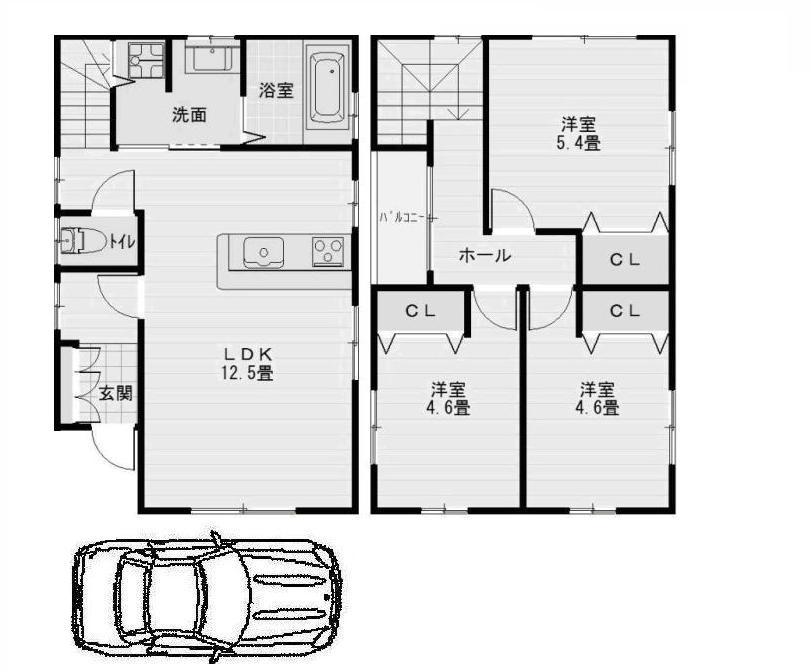 Floor plan. 19,800,000 yen, 3LDK, Land area 64.43 sq m , Building area 64.43 sq m all-electric