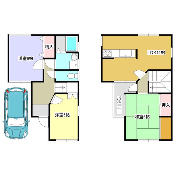 Floor plan. 14.8 million yen, 3LDK, Land area 66.1 sq m , Building area 76.23 sq m