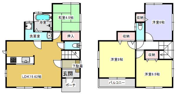 Floor plan. 24,800,000 yen, 4LDK, Land area 100.34 sq m , Building area 100.34 sq m