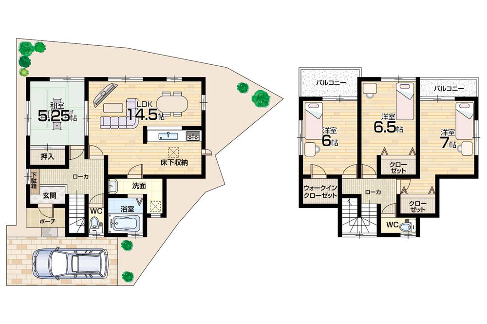 Floor plan. 23.8 million yen, 4LDK + S (storeroom), Land area 120.95 sq m , Building area 97.71 sq m