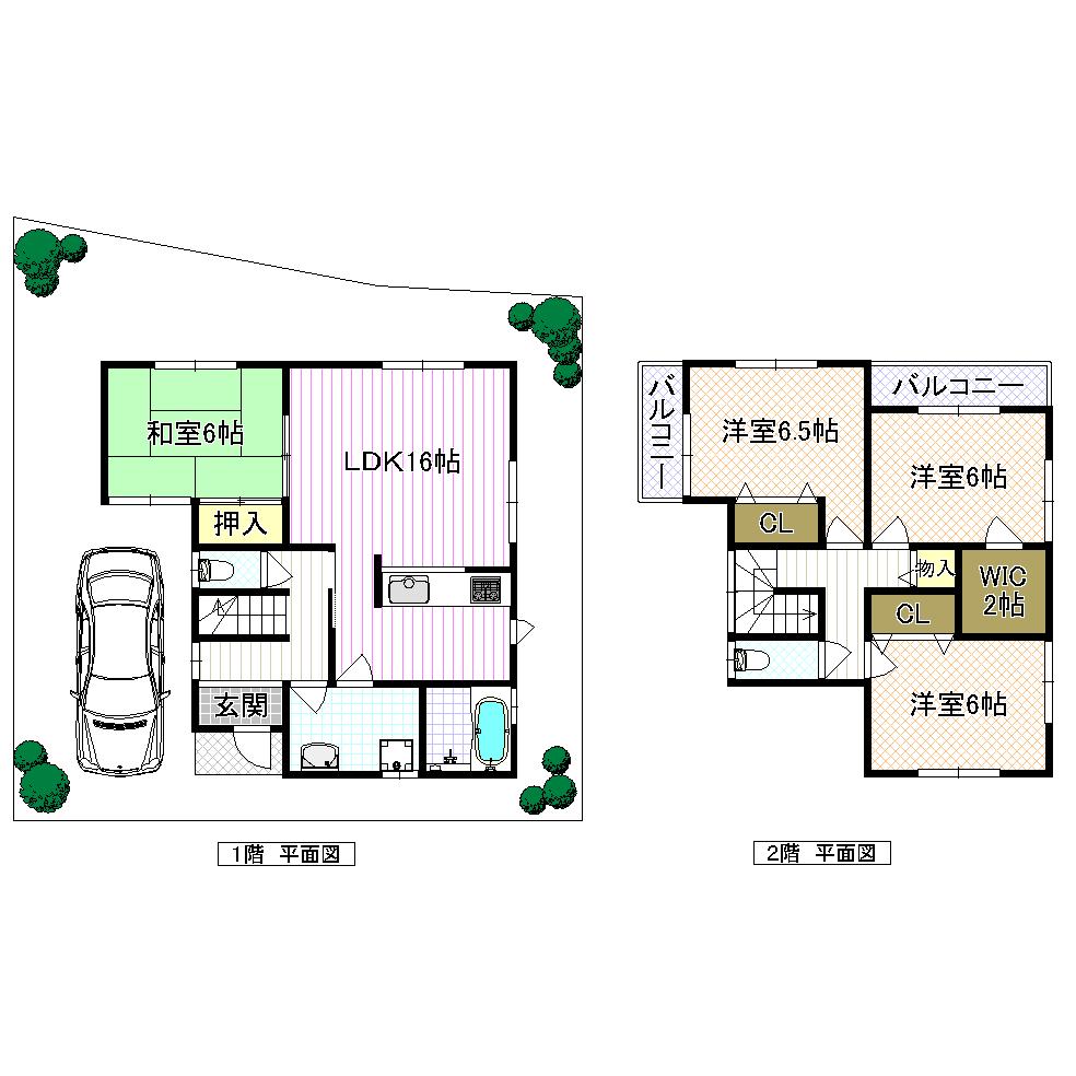 Floor plan. (No. 2 locations), Price 24,800,000 yen, 4LDK, Land area 100.34 sq m , Building area 101.85 sq m