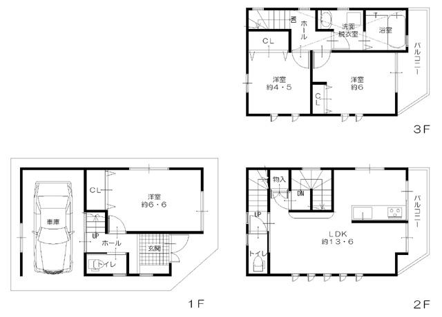 Floor plan. 18,980,000 yen, 3LDK, Land area 47.55 sq m , Building area 92.98 sq m