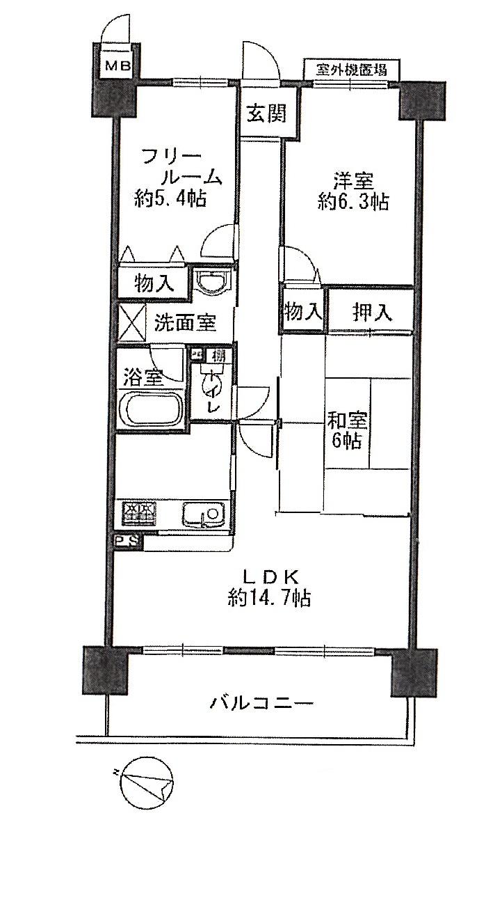 Floor plan. 3LDK, Price 14,880,000 yen, Occupied area 75.98 sq m , Balcony area 10.57 sq m price 14,880,000 yen, 1995 architecture  ☆ In all rooms renovated ☆   It is very beautiful