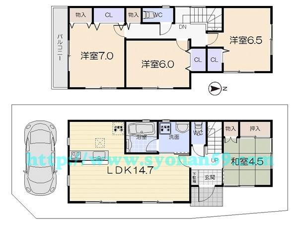 Floor plan. 20.8 million yen, 4LDK, Land area 101.06 sq m , Building area 92.24 sq m floor plan